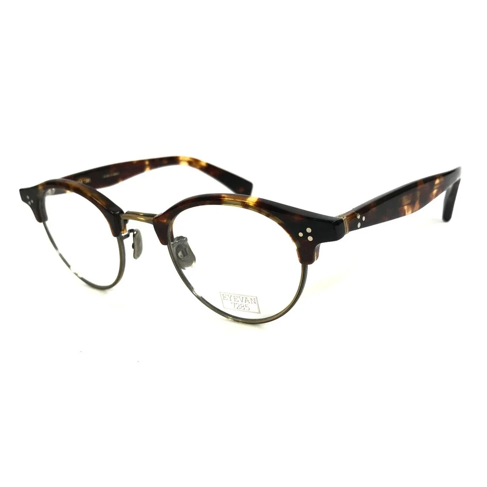 Eyevan Eyeglasses Frames 643 c.301901 Tortoise Gold Square Full Rim 47-23-147